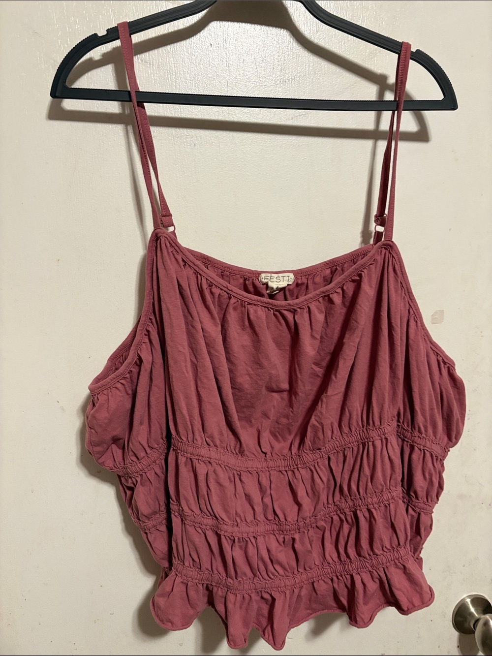 Torrid festi Dusty Rose Ruched Spaghetti Strap Women's Top